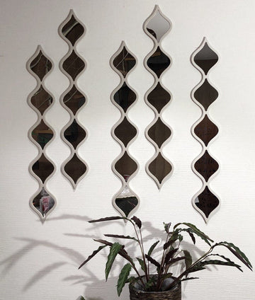 Classic Decorative Water Drop Mirror Strips with Silver Wooden Finish