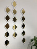 Decorative Water Drop Mirror Strips with Silver Wooden Finish
