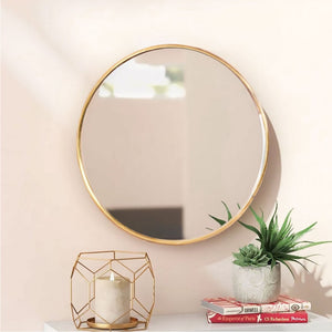 Modern Golden Abstract Round Shaped Wall Mirror