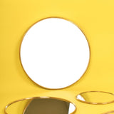 Modern Golden Abstract Round Shaped Wall Mirror