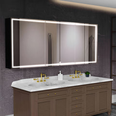 Premium Double Sink Bathroom Mirror with Edge LED Lighting