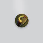 Ceramic Hanging Wall Plate Painting of Toucan Bird on Tree Branch