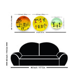 Wall Plates Painting 3 Pieces of Indian Warli Art