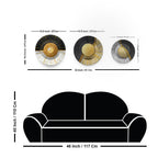 Premium Wall Plates Painting of Golden Textured Art Set of 3