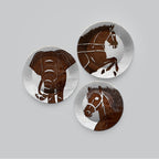Modern Animals Art Wall Plates Set of 3
