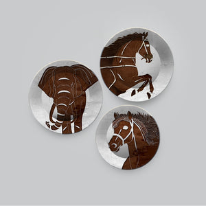 Modern Animals Art Wall Plates Set of 3