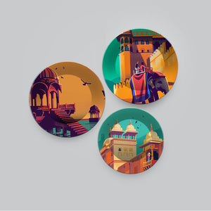 Ancient Places Wall Plates Set of Three