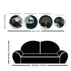 Modern Golden Tree Art Painting Set of Four