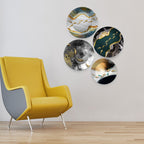 Modern Golden Fish Abstract Wall Plates Set of 4