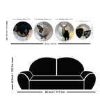 Modern Art of Golden Tuxtred Wall Plates Painting Set of Four