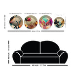 Premium Flower Art Painting Wall Plates Set of 4