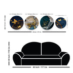 Beautiful Golden Butterflies Premium Wall Plates Painting Set of Four