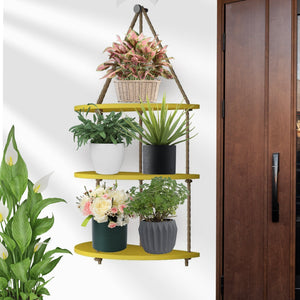 Wooden Wall Hanging Planter Shelf 