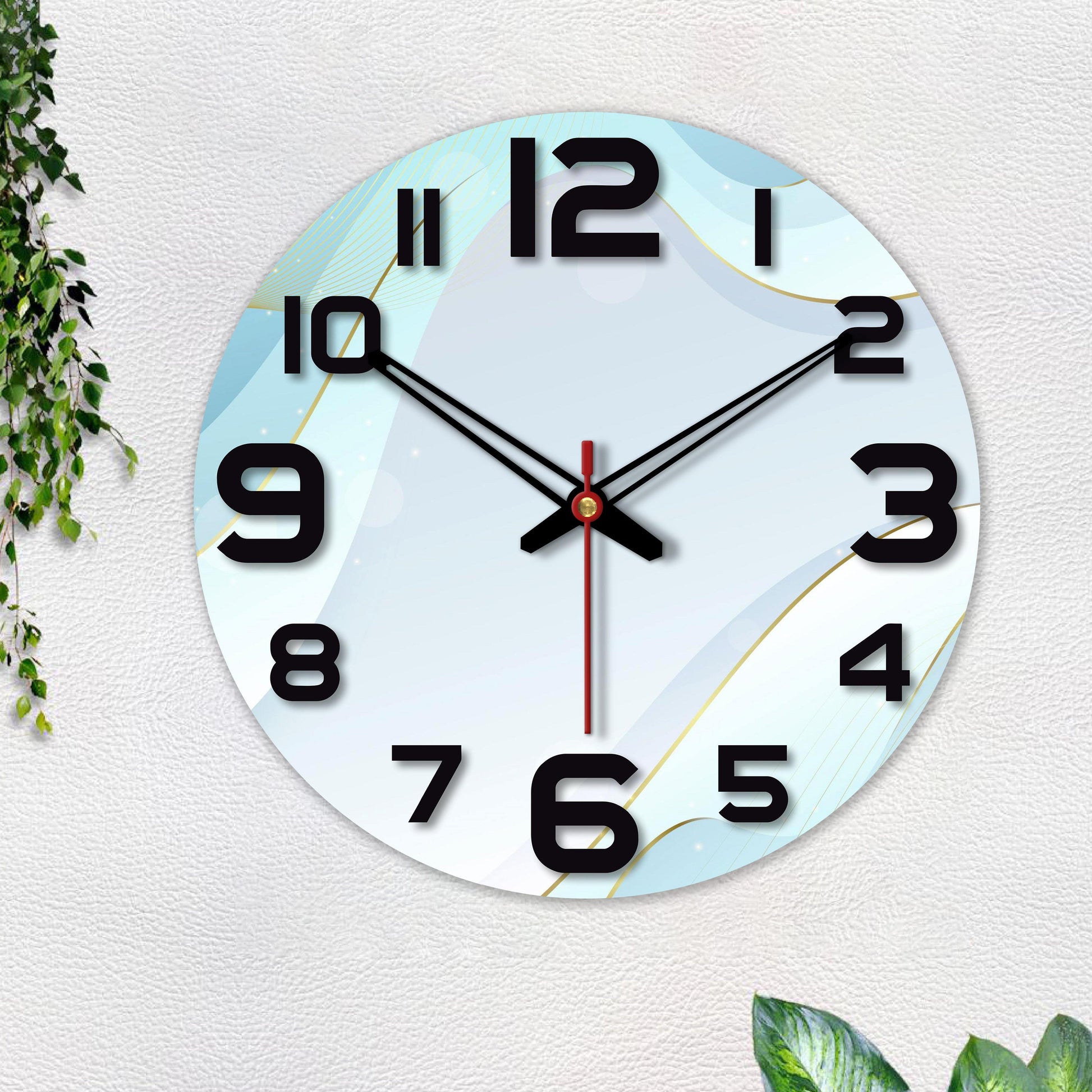 wall clock wooden frame