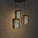 Wooden Ceiling Pendant Light Round Pattern Design Modern Lamp For Home Decoration, Living Room