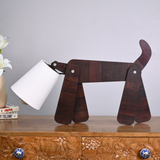 Wooden Playing Dog Night light Table Lamp