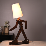 Wooden Walking Figurine Modern Table Night Lamp For Home Decor | Living Room