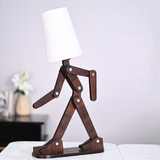 Wooden Walking Figurine Modern Lamp 