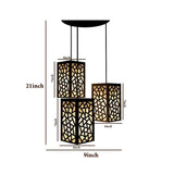 Wooden Ceiling Pendant Light Triangle Pattern Design Modern Lamp