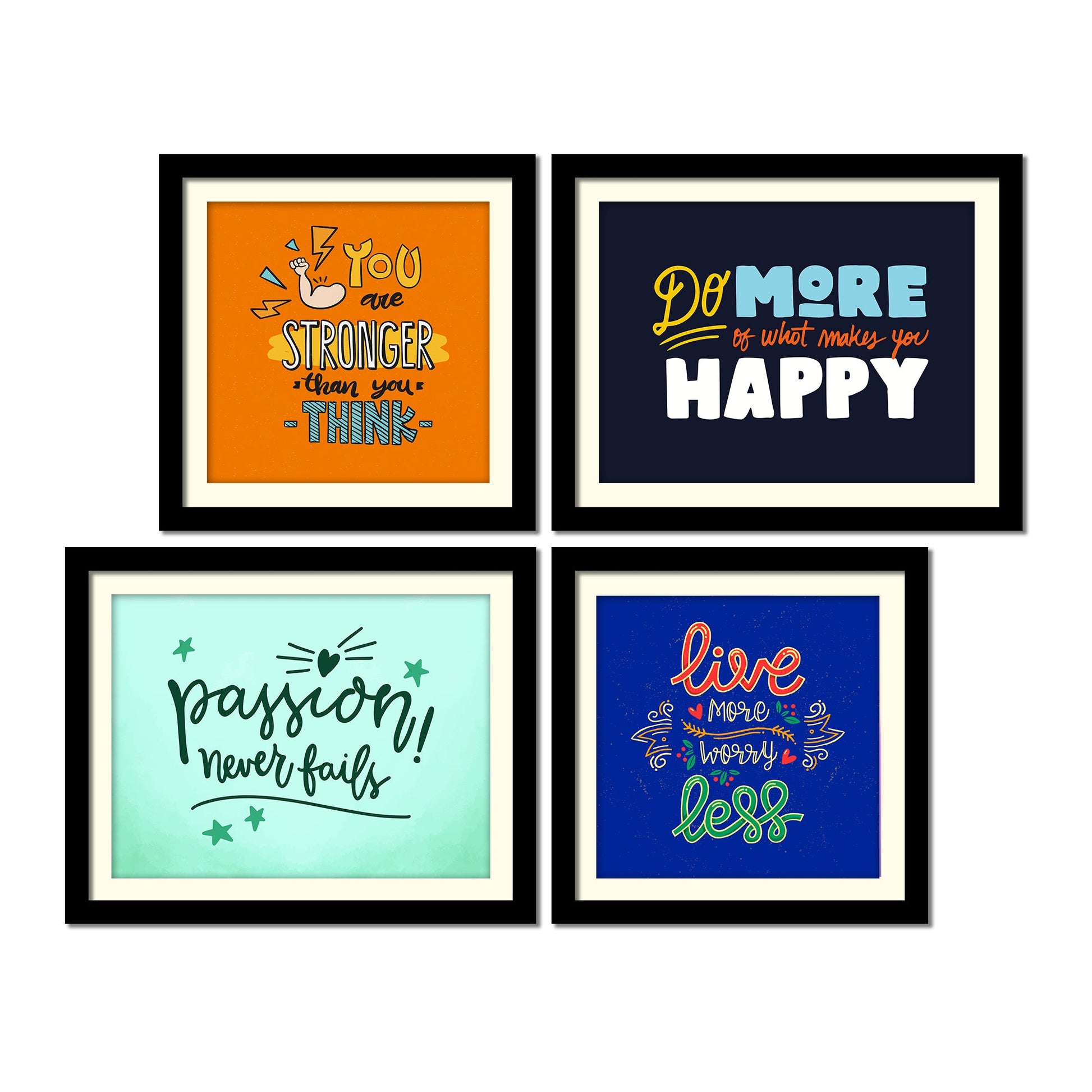 You are Stronger Quotes Wall Hanging Frame Set of Four