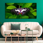 A Beautiful Butterfly on Leaf Premium Canvas Wall Painting