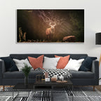 A Beautiful Deer in Dark Forest Floating Wall Painting