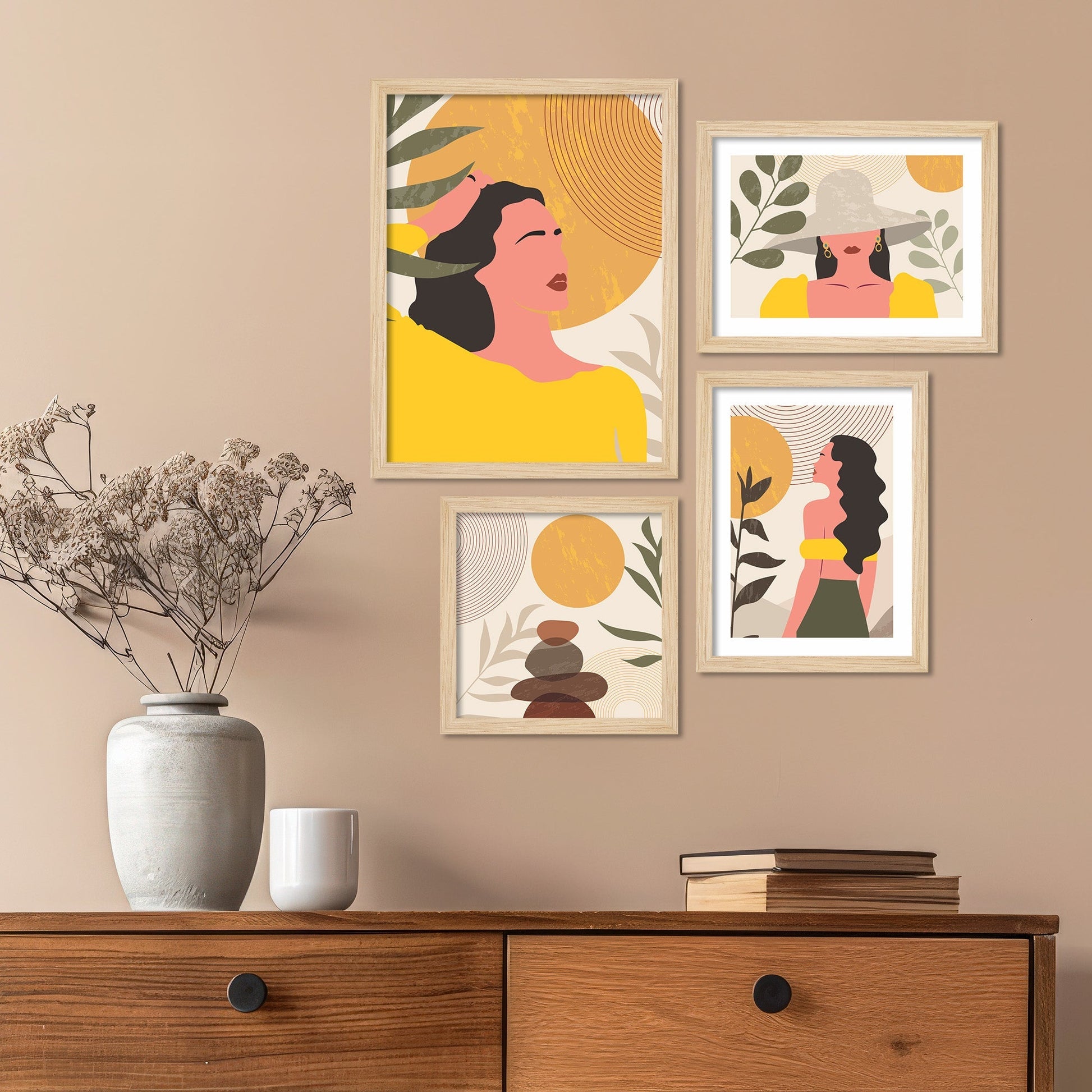 A Beautiful Girl Art Wall Frame Set of Four