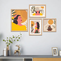 A Beautiful Girl Art Wall Frame Set of Four