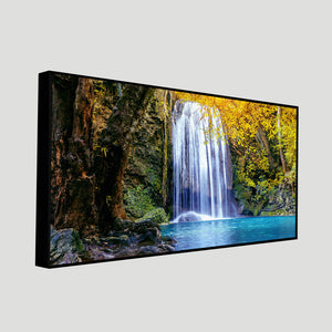 A Beautiful view of Erawan Waterfall Abstract Premium Canvas Wall Painting