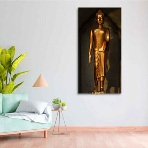 A Golden Statue of Buddha Canvas Wall Painting