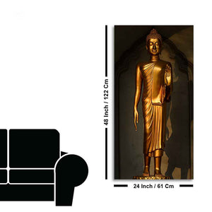 A Golden Statue of Buddha Canvas Wall Painting