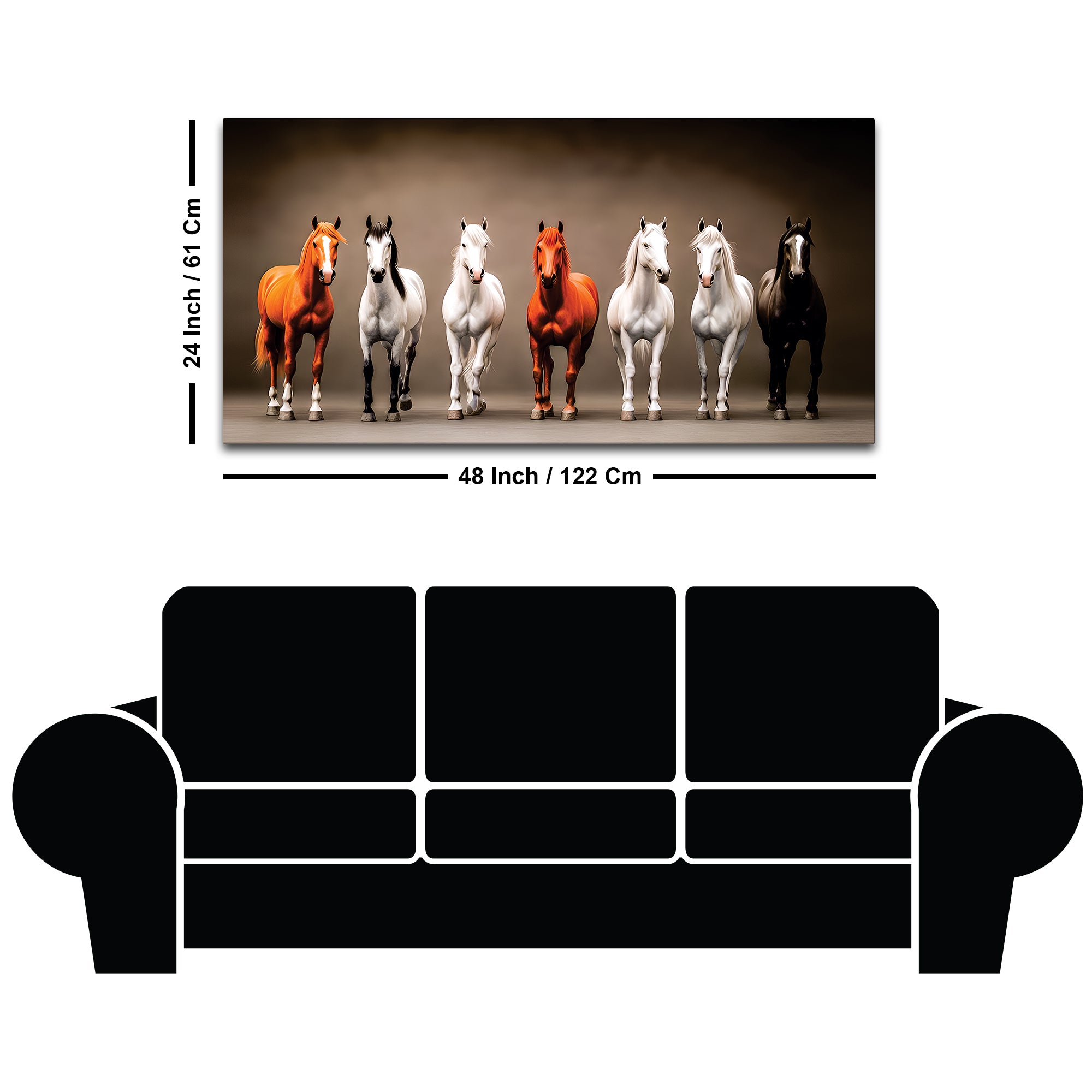 A Group of Diverse Horses Canvas Wall Painting