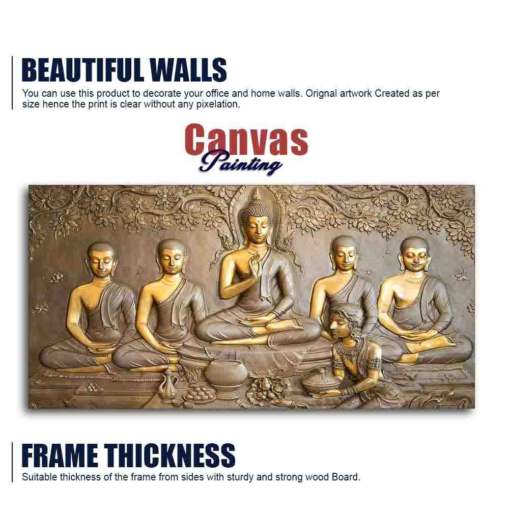 A Premium Golden Buddha Spiritual Canvas Wall Painting