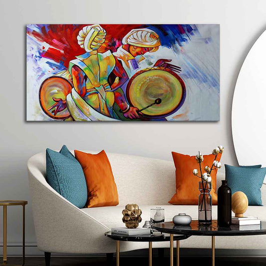 Abstract Art Folk Dance Wall Painting