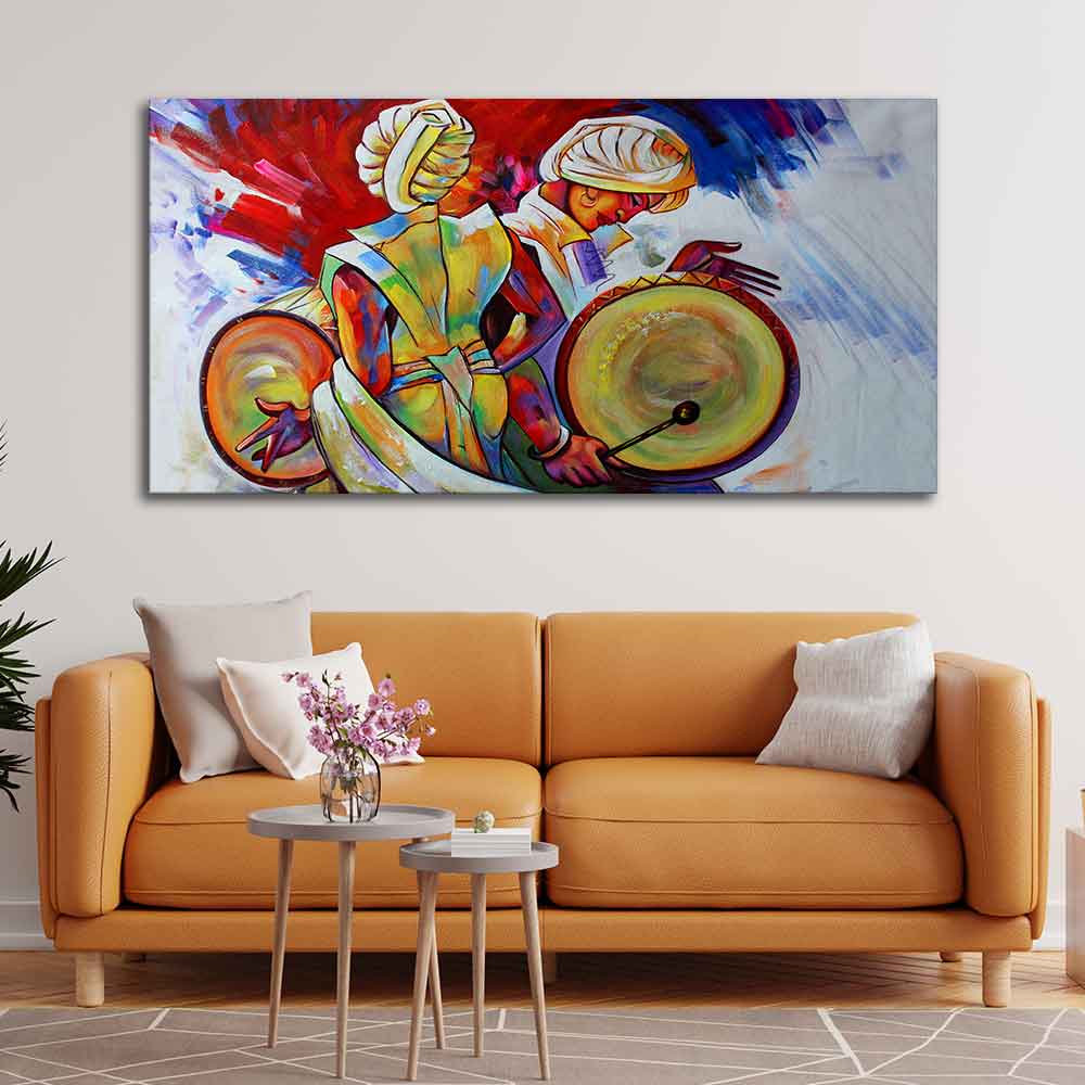 Abstract Art Folk Dance Wall Painting