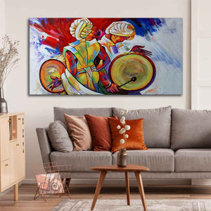 Abstract Art Folk Dance Wall Painting