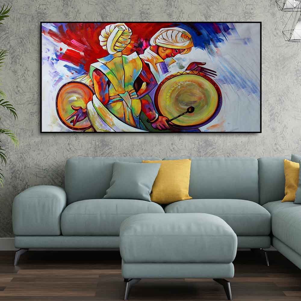 Abstract Art Folk Dance Wall Painting