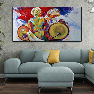 Abstract Art Folk Dance Wall Painting