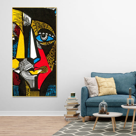 Abstract Faces Floating Canvas Wall Painting