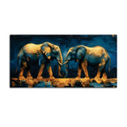 Abstract African Elephant Pair Canvas Painting for Living Room