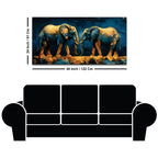 Abstract African Elephant Pair Canvas Painting for Living Room
