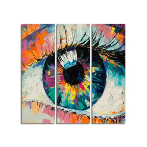 Abstract Art Eye Wall Painting Set of 3 Pieces