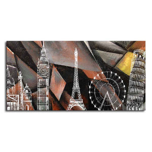 Abstract Art Famous Architectures Canvas Wall Painting