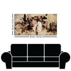 Abstract Art in Beige and Brown color Strokes Canvas Wall Painting