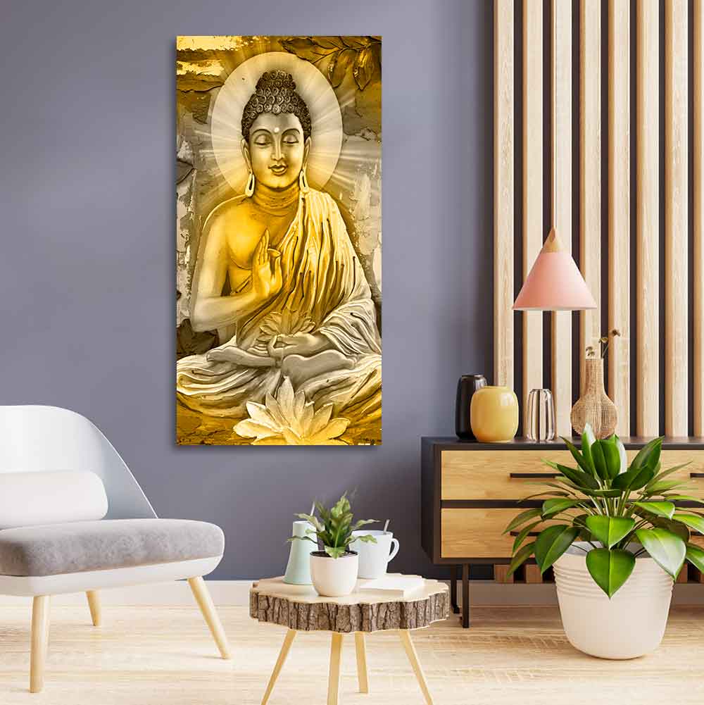 Abstract Art Lord Buddha Canvas Wall Painting