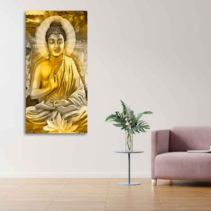 Abstract Art Lord Buddha Canvas Wall Painting