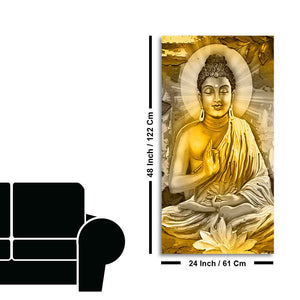 Abstract Art Lord Buddha Canvas Wall Painting