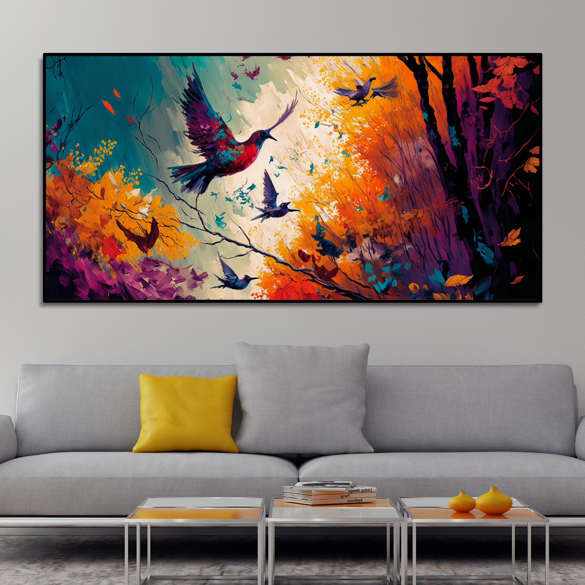 Abstract forest painting