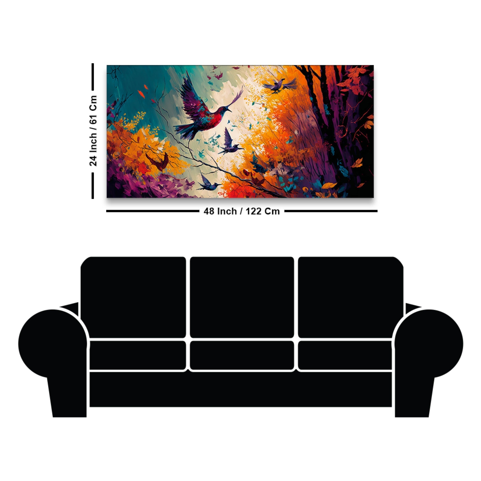 Wall decor with birds size