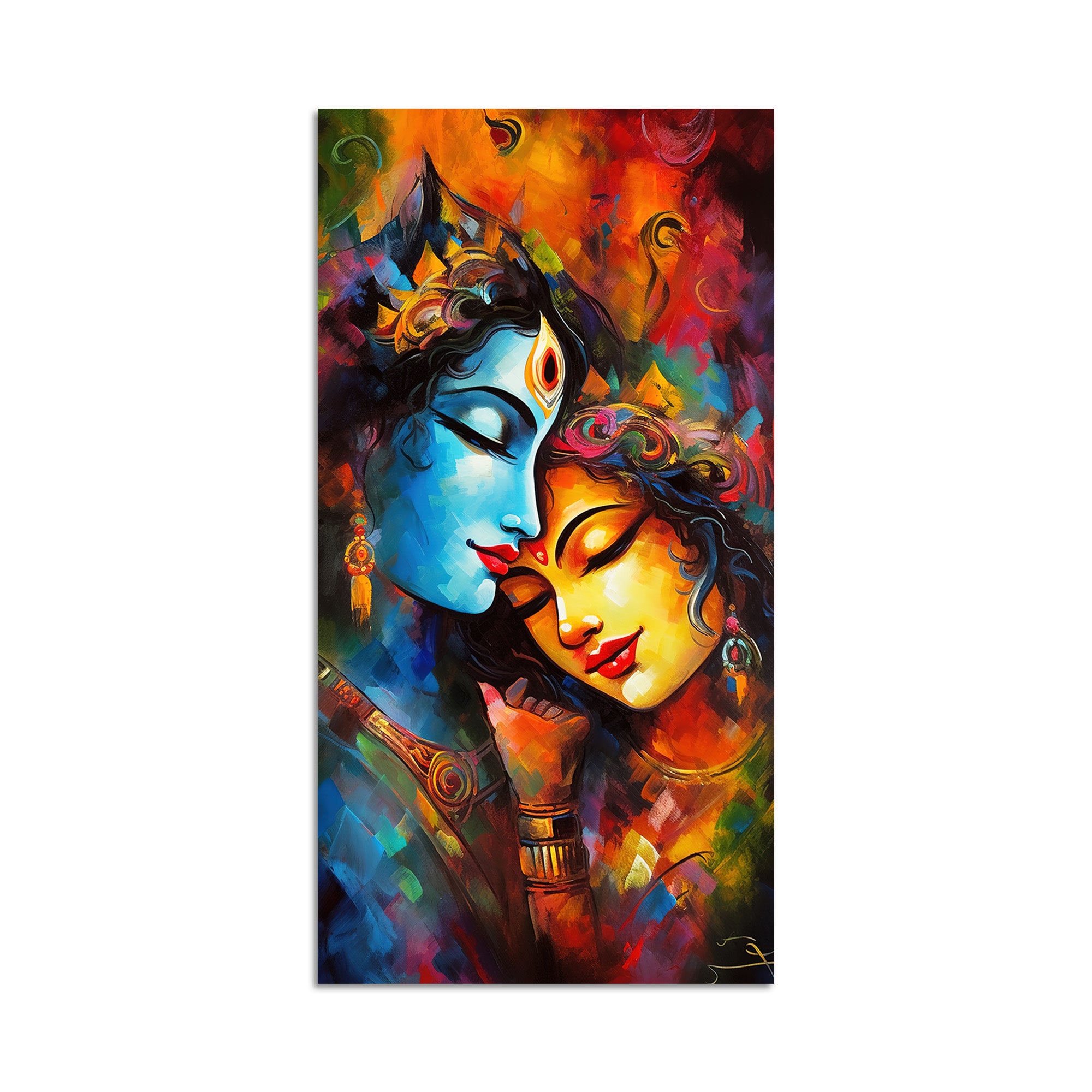 Abstract Art of Radha Krishna Canvas Wall Painting